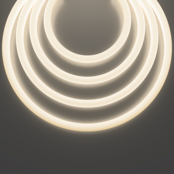 Гибкий неон круглый 360° белый 3