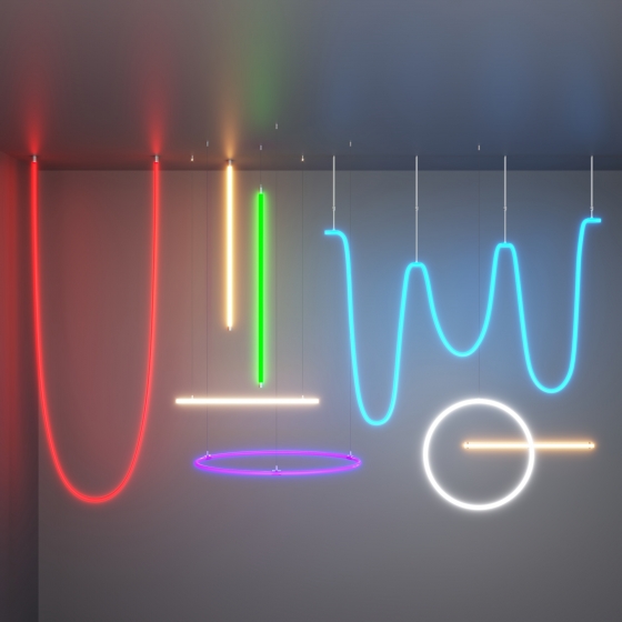 Гибкий неон круглый 360° белый 4