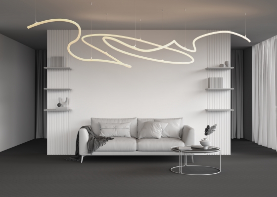 Гибкий неон круглый 360° белый 9