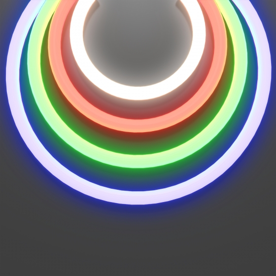 Гибкий неон круглый 360° белый, 25 мм 5