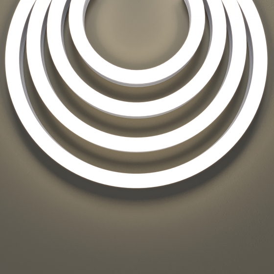 Гибкий неон Изгиб 3D белый 5 м 3