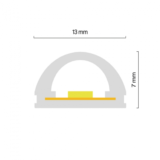 Гибкий неон 13x7 белый 6