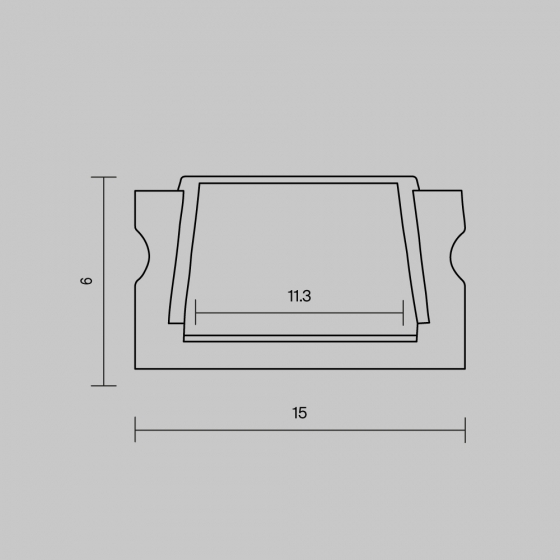 Накладной профиль Алюминиевый профиль черный 15x6 4