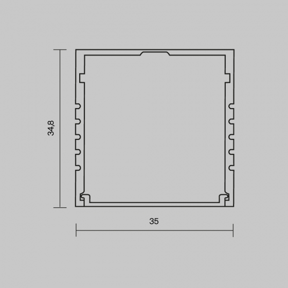 Накладной профиль Алюминиевый профиль Серебро 35x35 7