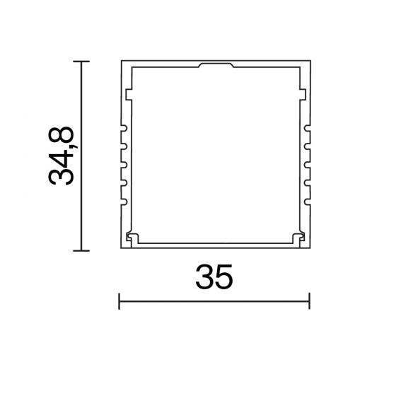 Накладной профиль Алюминиевый профиль Серебро 35x35 4