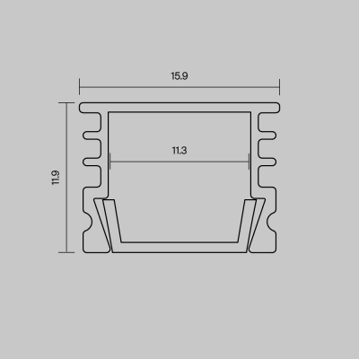 Накладной профиль алюминиевый 16x12 серебро 5