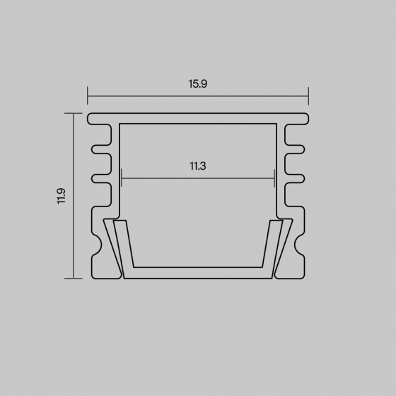 Накладной профиль алюминиевый 16x12 серебро 5