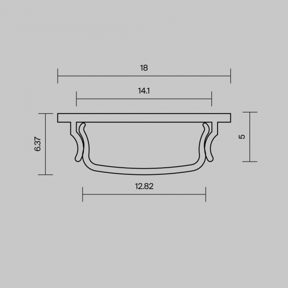 Алюминиевый профиль накладной Серебро 200 см 9