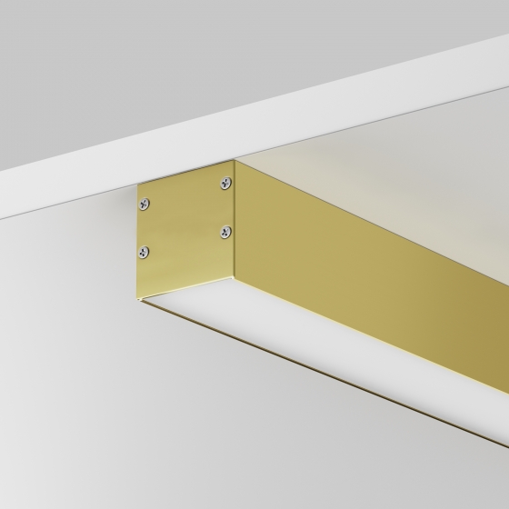 Профиль накладной-подвесной 35x35 латунь 2