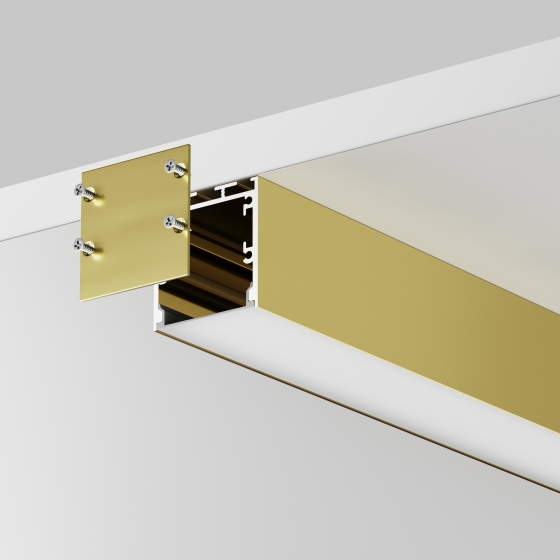 Профиль накладной-подвесной 35x35 латунь 4