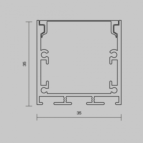 Профиль накладной-подвесной 35x35 латунь 5