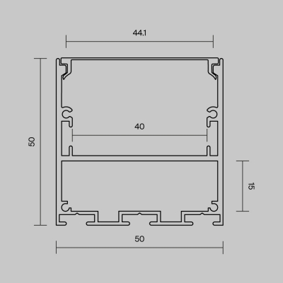 Профиль Накладной-подвесной Серебро 50x50 5