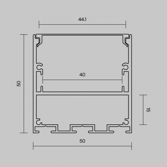 Профиль Накладной-подвесной Серебро 50x50 5