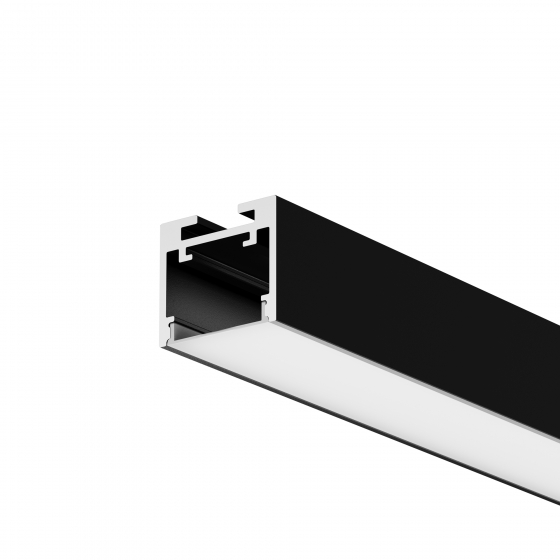 Алюминиевый профиль накладной-подвесной черный 200 см 1