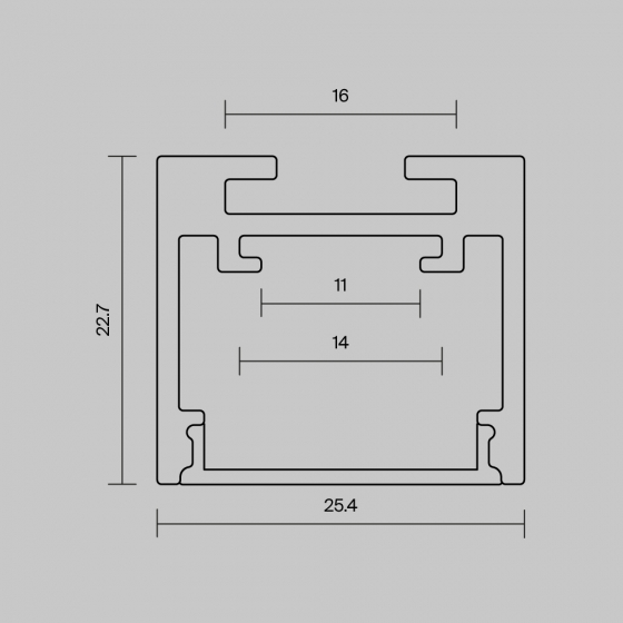 Алюминиевый профиль накладной-подвесной черный 200 см 5