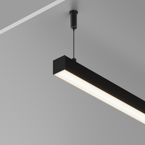 Алюминиевый профиль накладной-подвесной черный 200 см 6