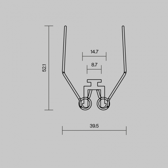 Комплектующие для профиля ALM-6332-MT Серебро, Нержавеющая Сталь 3