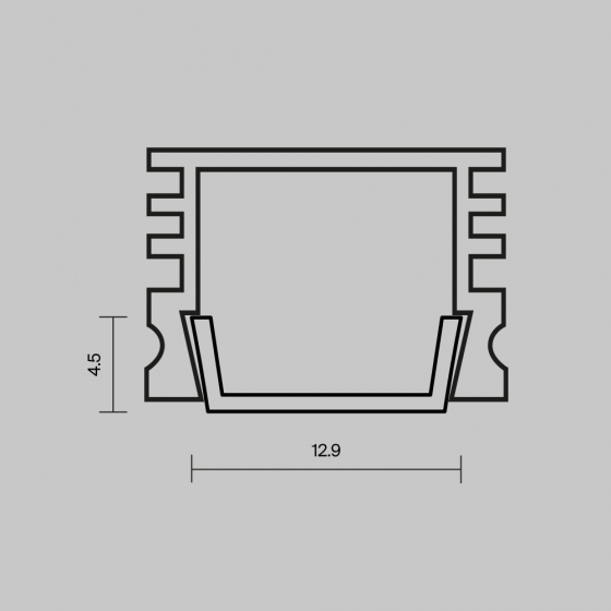 Комплектующие для профиля Накладной черный 200 см 2