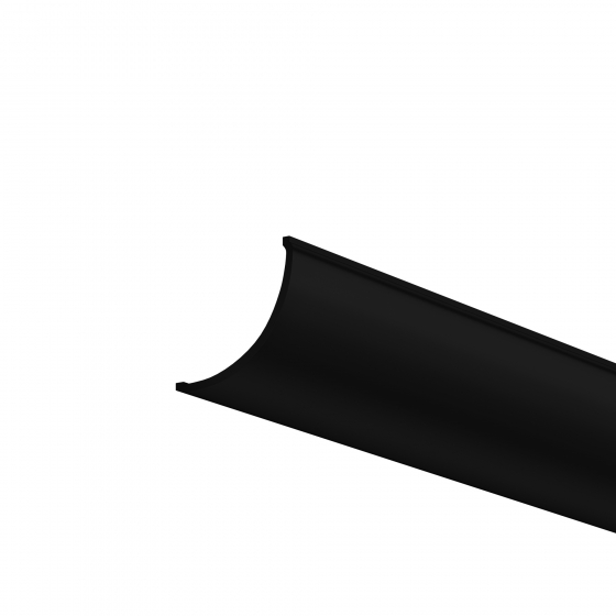 Рассеиватель для профиля ALM-1616R черный 2 м 1
