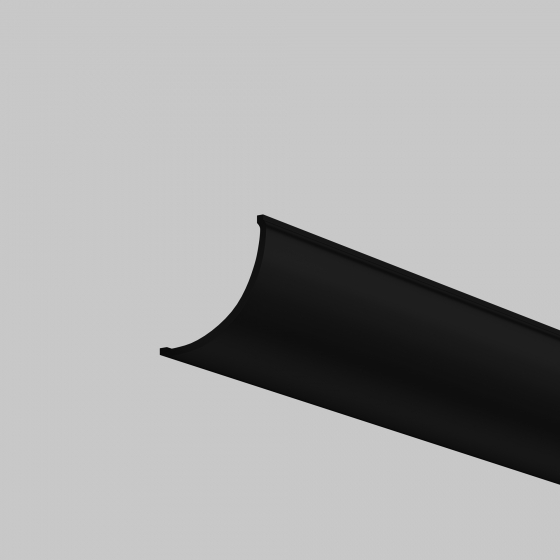 Рассеиватель для профиля ALM-1616R черный 2 м 3