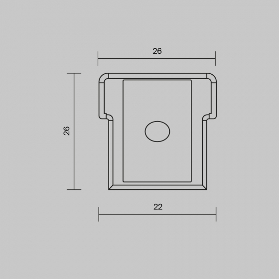 Комплектующие для профиля Алюминиевый профиль Серый 26x26 мм 6