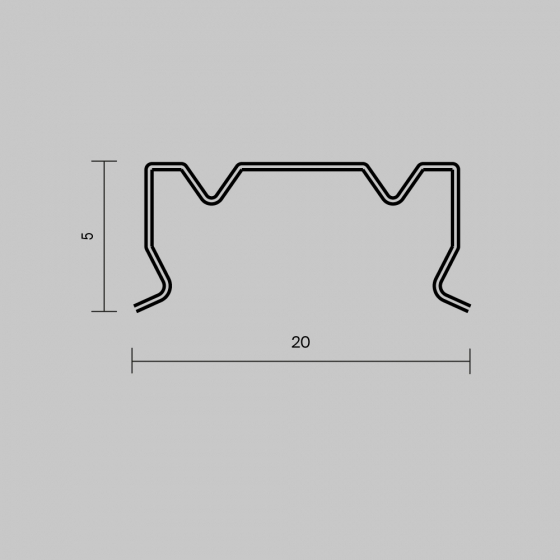 Комплектующие для профиля Накладной профиль Серебро, металл 3