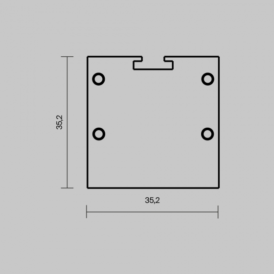 Комплектующие для профиля Встраиваемый со скрытым фланцем Серебро 35x35 мм 6
