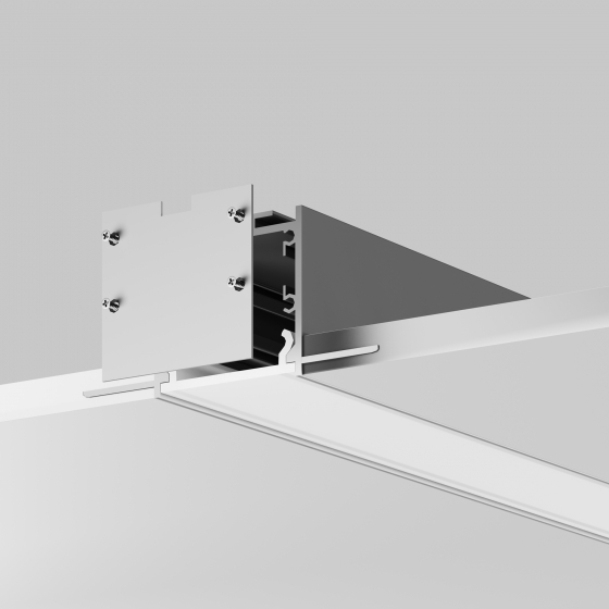 Комплектующие для профиля Встраиваемый со скрытым фланцем Серебро 35x35 мм 4