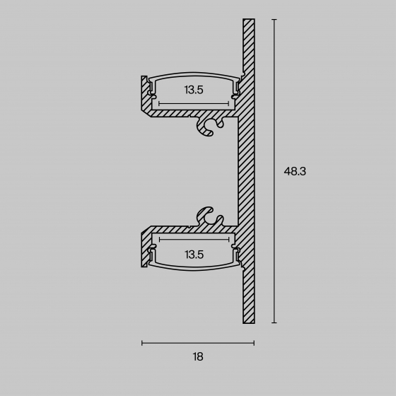 Алюминиевый профиль накладной 18x48 белый 2