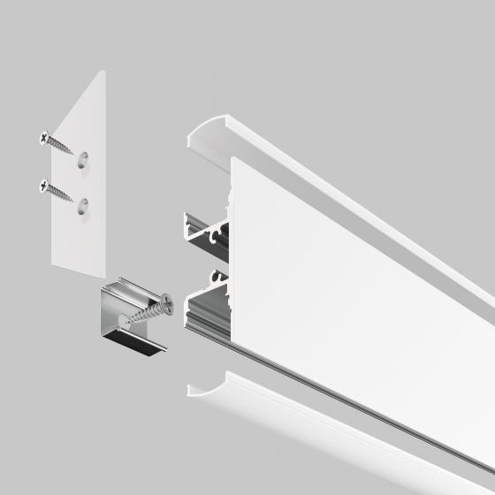 Алюминиевый профиль накладной 18x48 белый 3