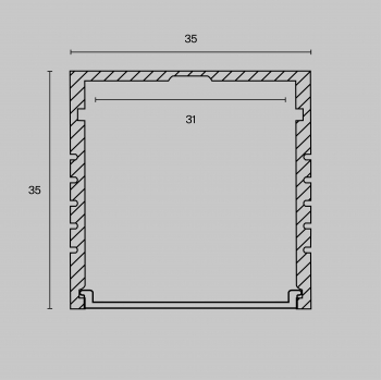 Профиль накладной 35x35 Серебро 2 м