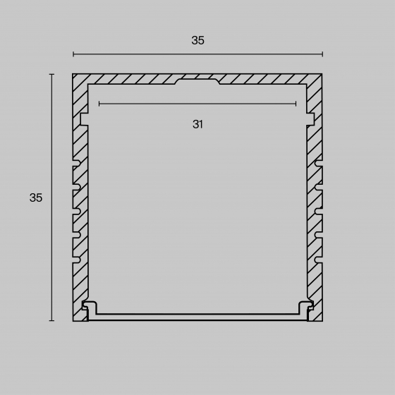 Профиль накладной 35x35 Серебро 2 м 2