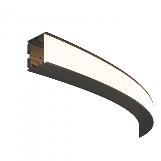 Профиль Радиусный черный 35x35 D1500мм внешний 1/4 круга 1