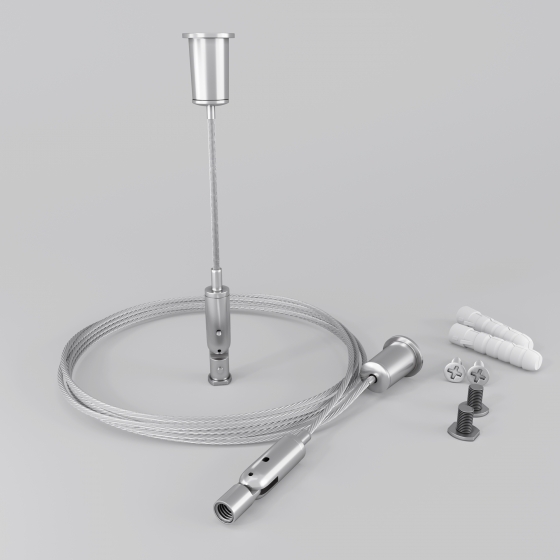 Комплект подвесов Радиусный профиль Серебро, 200 см 3