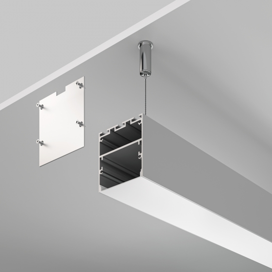 Алюминиевый профиль накладной-подвесной 50x50 2