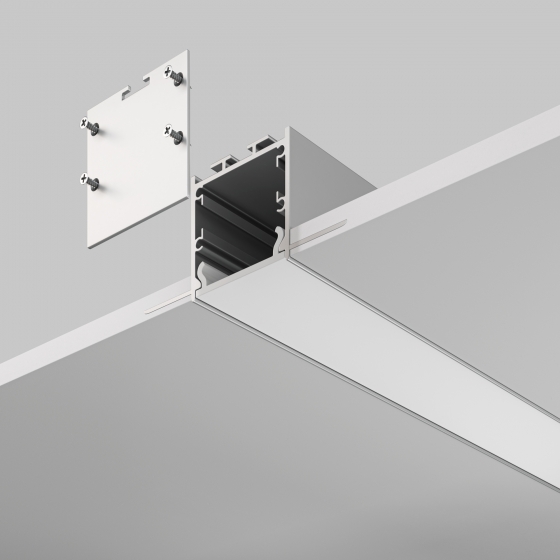 Профиль встраиваемый скрытого монтажа 71x35 серебро 3