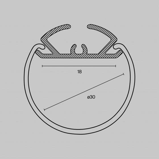Подвесной профиль D30 Серебро 2