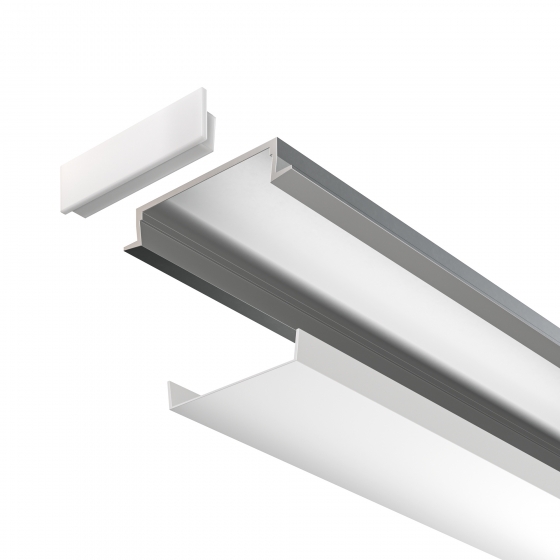 Алюминиевый профиль встраиваемый с фланцем серебро 200 см 8