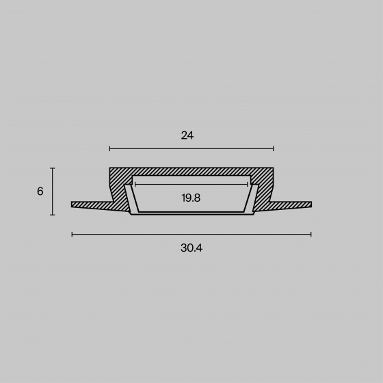 Алюминиевый профиль встраиваемый с фланцем серебро 200 см 3