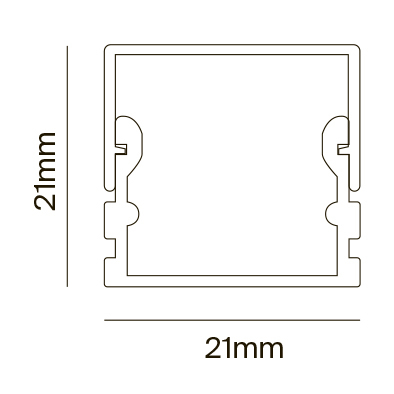 Алюминиевый профиль накладной 21x21 4