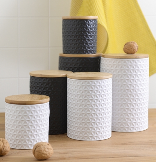 Банка для хранения керамическая Farah 900 ml чёрная 6