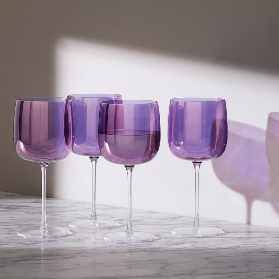 Набор из четырёх бокалов для вина Aurora 450 ml фиолетового цвета 3