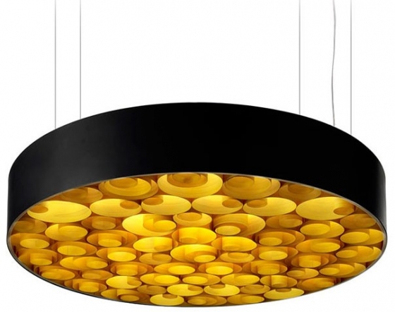 Люстра Spiro Suspension Lamp 15X96X96 CM черно-желтая 1