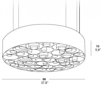 Люстра Spiro Suspension Lamp 15X96X96 CM черно-белая