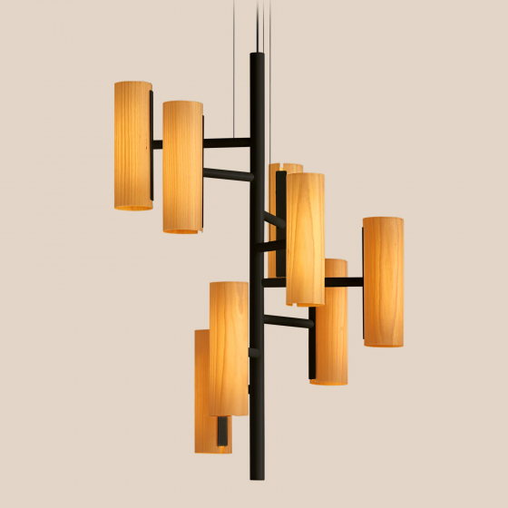 Люстра Black Note Chandelier 50X50X100 CM Natural Beech 2