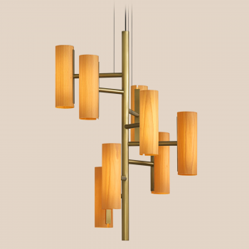 Люстра Black Note Chandelier 50X50X100 CM Natural Beech
