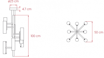Люстра Black Note Chandelier 50X50X100 CM Natural Cherry