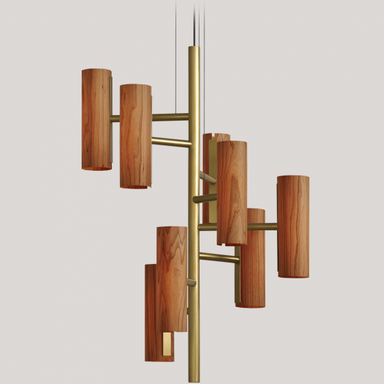 Люстра Black Note Chandelier 50X50X100 CM Natural Cherry 2