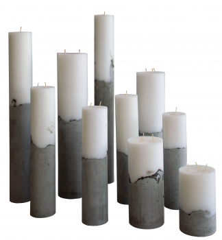 Декоративные свечи ConcreteWax 7X7X65 / 7X7X57 / 10X10X50 / 10X10X43 / 7X7X40 / 7X7X35 / 7X7X32 / 7X7X30 / 10X10X25 / 10X10X17 CM