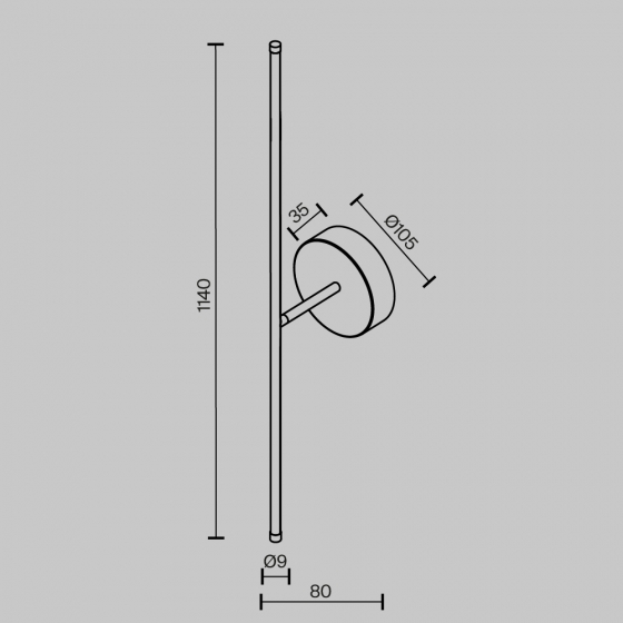 Настенный светильник Elegant латунный 2